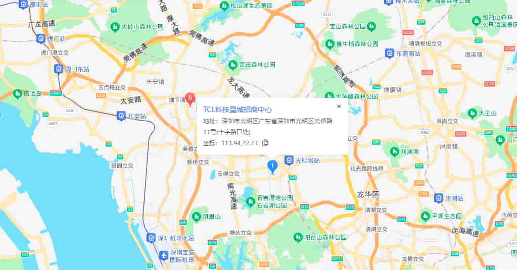 TCL科技星城位置地图