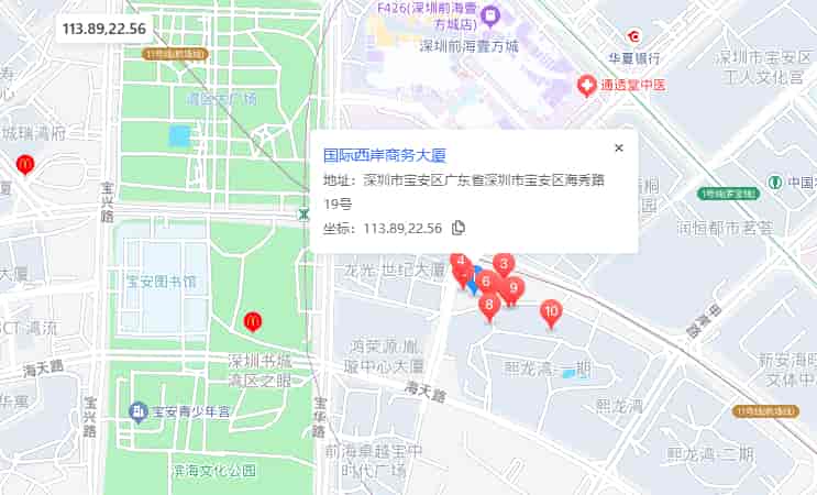 国际西岸商务大厦位置地图
