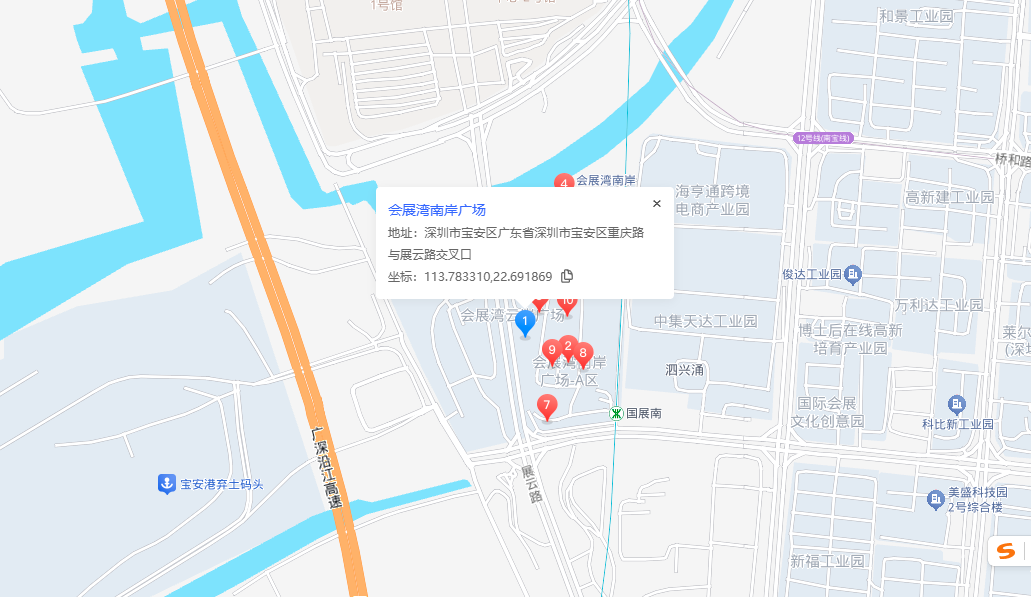 会展湾南岸广场位置地图